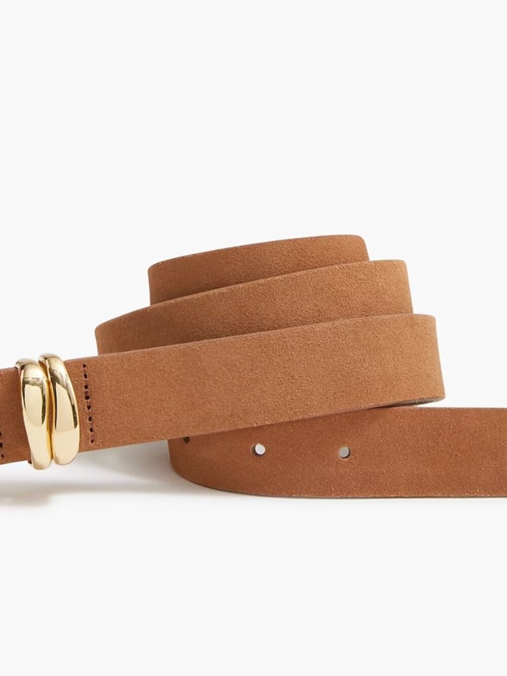 J. Crew Factory Organic Suede Brown Belt with Gold Buckle- NEW